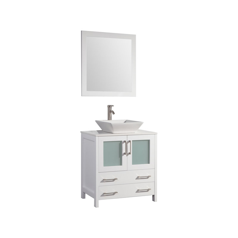 Wade Logan® Karson 30'' Single Bathroom Vanity with Engineered Marble